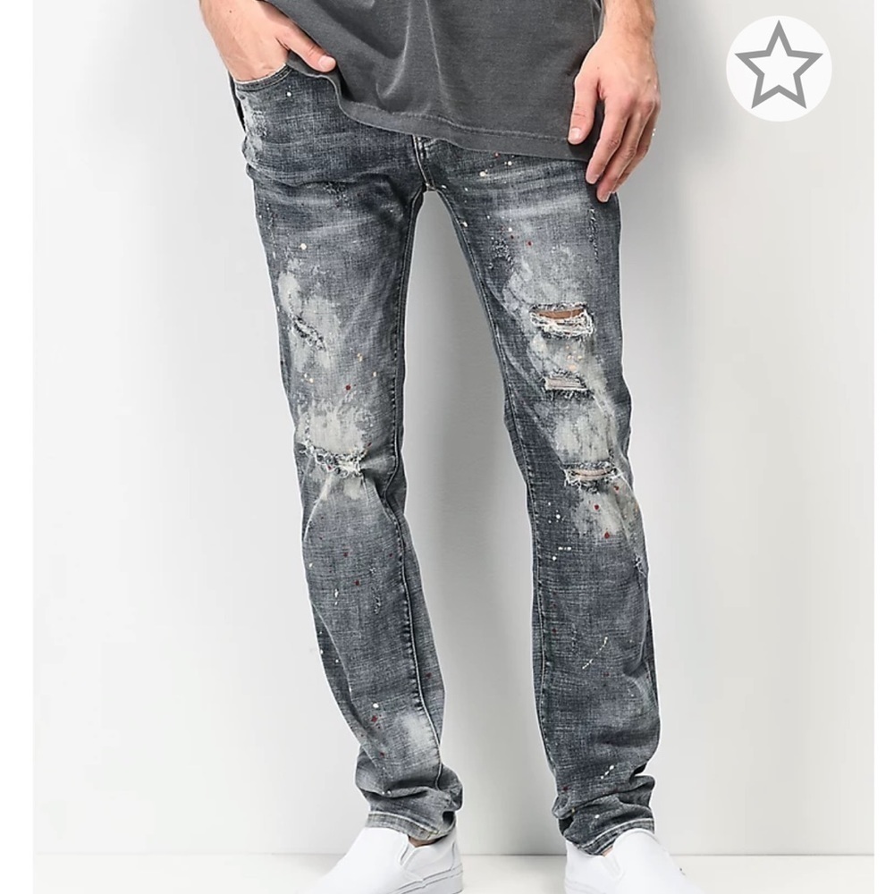 Dript Denim Paint Splatter Jeans